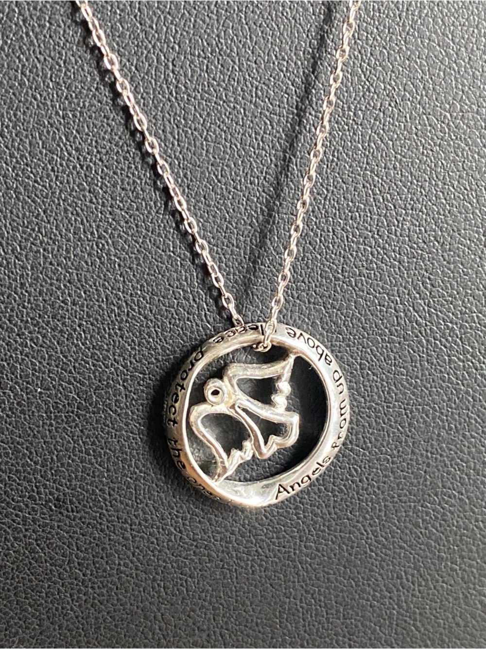 925 Sterling Silver Necklace and pendant   “ Angels from up above”  Message